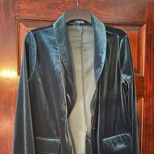 Green velvet blazer. Size M.